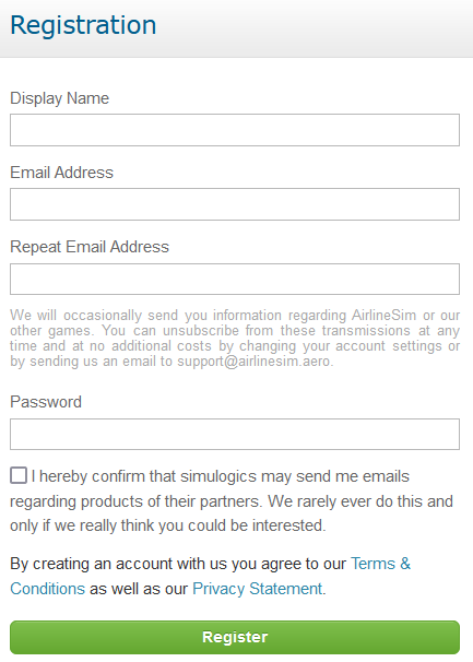 Account Registration Page